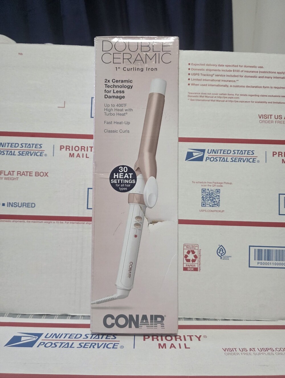 Conair Double Ceramic 1" Curling Iron - Rose Gold/White